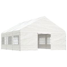 Vidaxl Altánok so strechou, biely 6,69x5,88x3,75 m, polyetylén