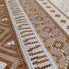 Vidaxl Vonkajší koberec hnedo-biely 100x200 cm obojstranný dizajn