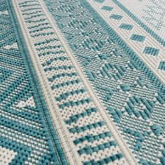 Vidaxl Vonkajší koberec aqua a biely 80x250 cm obojstranný dizajn