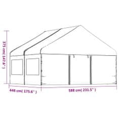 Petromila vidaXL Altánok so strechou, biely 4,46x5,88x3,75 m, polyetylén