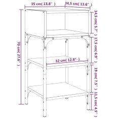 Vidaxl Nočný stolík dub sonoma 35x34,5x70 cm kompozitné drevo