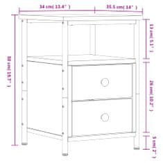 Vidaxl Nočný stolík dymový dub 34x35,5x50 cm kompozitné drevo