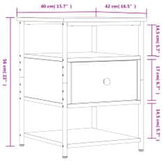 Petromila vidaXL Nočné stolíky 2 ks dymový dub 40x42x56 cm kompozitné drevo