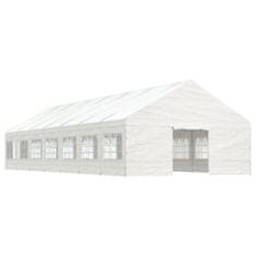 Vidaxl Altánok so strechou, biely 15,61x5,88x3,75 m, polyetylén