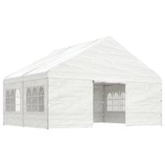 Vidaxl Altánok so strechou, biely 4,46x5,88x3,75 m, polyetylén