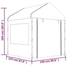 Petromila vidaXL Altánok so strechou, biely 8,92x2,28x2,69 m, polyetylén