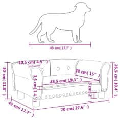 Vidaxl Pelech pre psa kapučínový 70x45x30 cm umelá koža