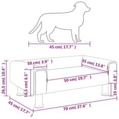 Vidaxl Pelech pre psa krémový 70x45x26,5 cm zamat