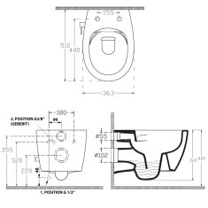 ISVEA SENTIMENTI závesná WC misa, Rimless, bidet. spŕška, 36x51 cm, biela 10ARS1010 - Isvea