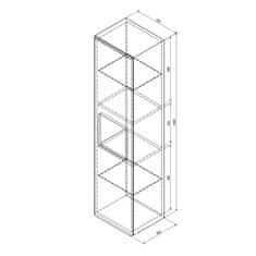 SAPHO ELLA skrinka vysoká 35x140x30cm, 1x dvierka, ľavá/pravá, biela (70121LP) EL350-3030 - Sapho