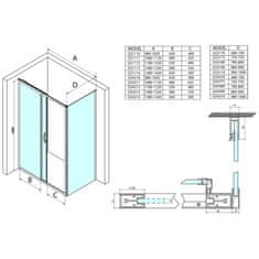 Gelco SIGMA SIMPLY obdĺžnikový sprchovací kút 1400x900mm L/P variant, číre sklo GS1114GS3190 - Gelco