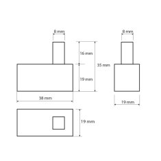 SAPHO X-SQUARE háčik hranatý (132106132) XQ202 - Sapho