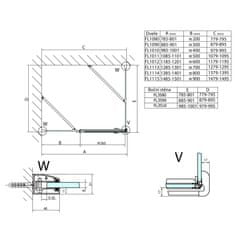 POLYSAN FORTIS LINE obdĺžnikový sprchovací kút 1200x1000 mm, R variant FL1012RFL3510 - Polysan