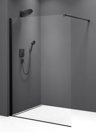 SAPHO MODULAR SHOWER BLACK jednodielna zástena pevná na inštaláciu na stenu, 1100 mm MS1-110B - Sapho