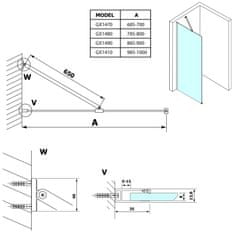 SAPHO VARIO matné sklo 900x2000mm GX1490 - Gelco