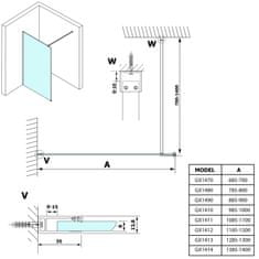 SAPHO VARIO matné sklo 900x2000mm GX1490 - Gelco