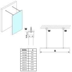 SAPHO VARIO matné sklo 900x2000mm GX1490 - Gelco