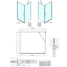 POLYSAN Zoom Line obdĺžnikový sprchovací kút 900x800mm L/P variant ZL1290ZL3280 - Polysan