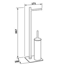 SAPHO ARTU stojan s držiakom na toaletný papier a WC štetkou, hranatý, čierna mat 113214 - Sapho