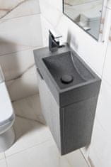 SAPHO CREST L betónové umývadlo vrátane výpuste, 40x22 cm, čierny granit AR403 - Sapho