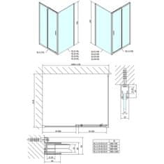 POLYSAN Easy Line obdĺžnikový sprchovací kút 1100x1000mm L/P variant EL1115EL3415 - Polysan