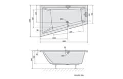 POLYSAN TRIANGL L asymetrická vaňa 180x120x50cm, biela 19611 - Polysan