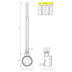 SAPHO MOA vykurovacia tyč s termostatom a bluetooth, 800 W, čierna MOA-B-800 - Sapho