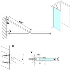 SAPHO VARIO rohová vzpera 650mm, čierna GX2014 - Sapho