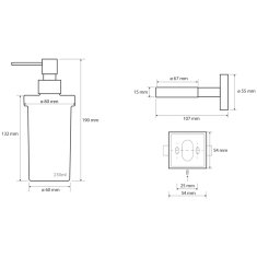 SAPHO X-SQUARE dávkovač mydla 200ml, chróm (132109017) XQ100 - Sapho