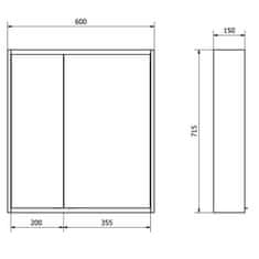 SAPHO BATU galerka 60x71x15 cm, 2x LED osvetlenie, biela 1141120 - Sapho