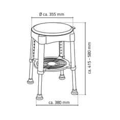 SAPHO Stolička otočná, nastaviteľná výška, biela/modrá A0050401 - Sapho