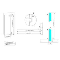 SAPHO ARCHITEX LINE kalené číre sklo, 1105x1997x8mm AL2243 - Sapho