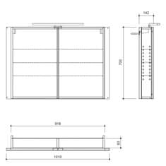 SAPHO GRETA galerka s LED osvetlením, 101x70x14cm, biela mat GT100-0031 - Sapho