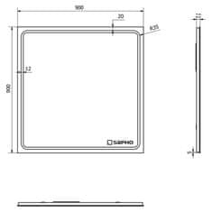 SAPHO GEMINI LED podsvietené zrkadlo 900x900mm GM092 - Sapho