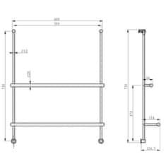 SAPHO Závesný držiak uterákov na sprchovú zástenu 600x730x125mm, čierna mat 1301-09B - Sapho