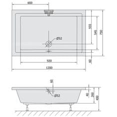 SAPHO DEEP hlboká sprchová vanička, obdĺžnik 120x75x26cm, biela 71564 - Sapho