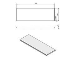 SAPHO Polica 200x100x8mm, mliečne sklo 22478 - Sapho