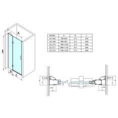 SAPHO LEGRO sprchové dvere do niky 1100mm, číre sklo GL1211 - Sapho