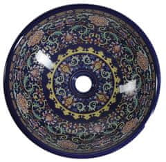 SAPHO PRIORI keramické umývadlo, priemer 40,5 cm, 15,5 cm, fialová s ornamentami PI022 - Sapho