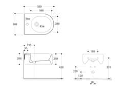 KERASAN FLO bidet závesný 36,5x20x50cm 312501 - Kerasan