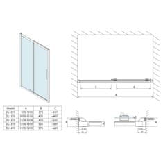 SAPHO LUCIS LINE sprchové dvere 1300mm, číre sklo DL1315 - Sapho