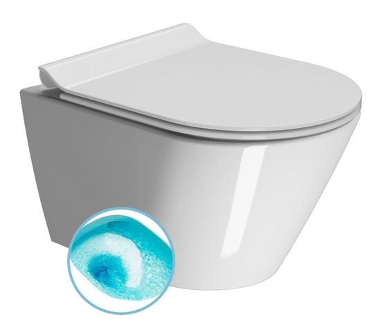 SAPHO KUBE X závesná WC misa, Swirlflush, 50x36 cm, biela ExtraGlaze 941611 - Sapho