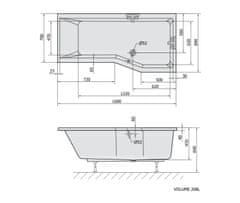 POLYSAN VERSYS R asymetrická vaňa 160x85x70x47cm, biela 15611 - Polysan