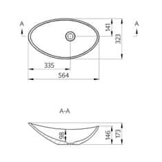 SAPHO ROSSETA umývadlo 56,4x32,3cm, liaty mramor, biela RS564 - Sapho