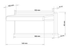 SAPHO Výtoková hubica otvorená na okraj vane, šírka 145mm, kaskáda, chróm 5107 - Sapho