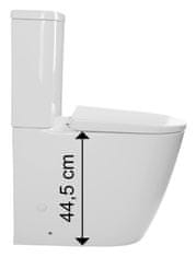 SAPHO TURKU RIMLESS WC kombi misa zvýšená, spodný/zadný odpad, biela PC104WR - Sapho