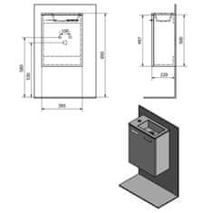 AQUALINE ZOJA umývadlová skrinka 39,5x50x22cm, dub platin 51049DP - Aqualine