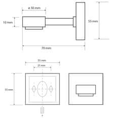 SAPHO X-SQUARE mydlenka magnetická, chróm (132108202) XQ801 - Sapho