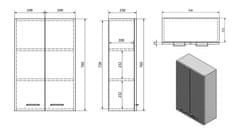 AQUALINE ZOJA/KERAMIA FRESH skrinka horná 50x76x23cm, dub platin 51304 - Aqualine