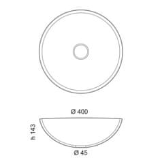 SAPHO MURANO SILVER sklenené umývadlo okrúhle 40x14 cm, strieborná AL5318-68 - Sapho